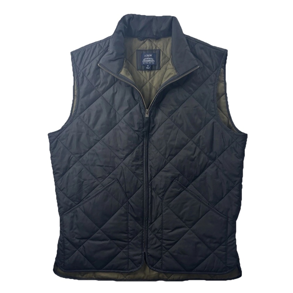 J.‎ CREW Quilted Puffer Vest Black Gorpcore Preppy Outdoor Men's Sz M